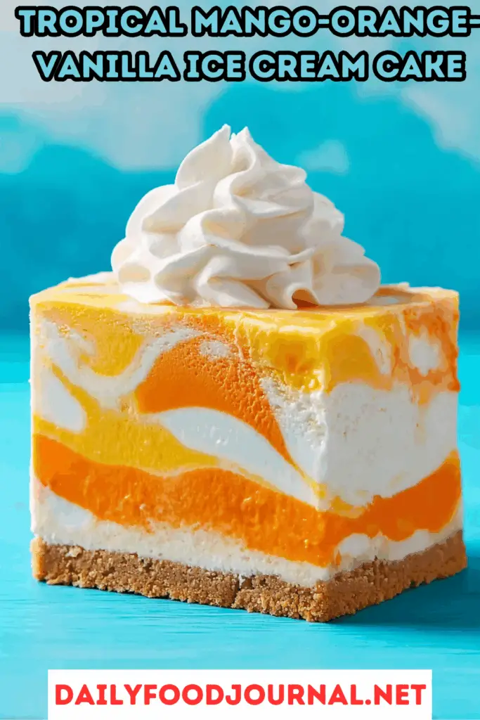 Mango-Orange-Vanilla Ice Cream Cake featured image