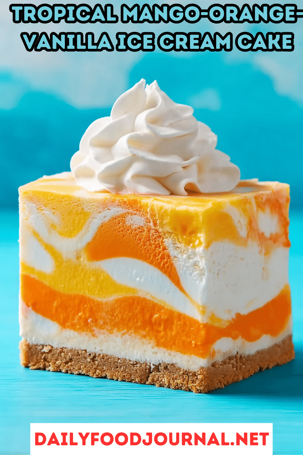 Mango-Orange-Vanilla Ice Cream Cake featured image
