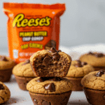 Stack of Reese's Chocolate Chip Cookie Bites ready to serve.