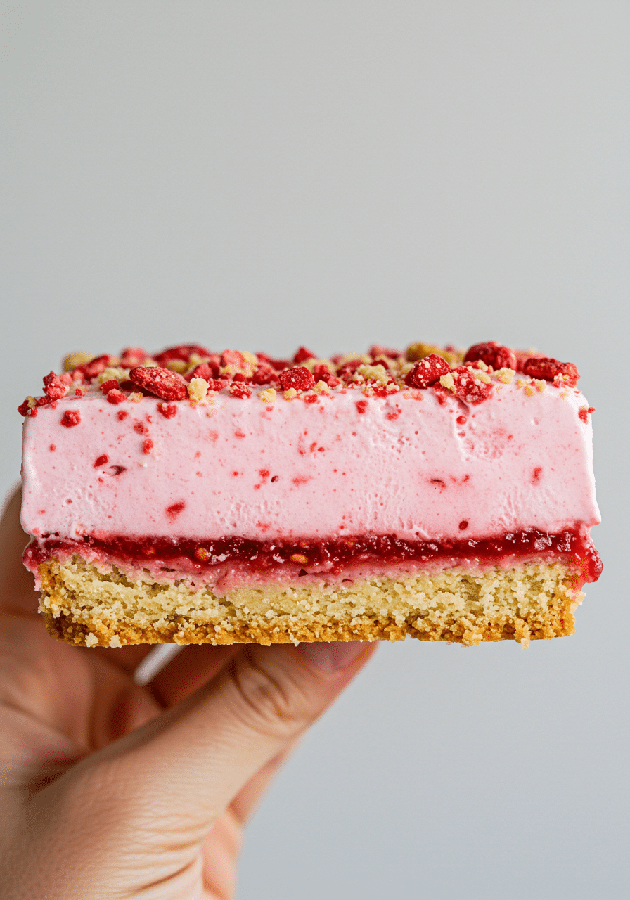 Delicious homemade Strawberry Shortcake Ice Cream Bar.