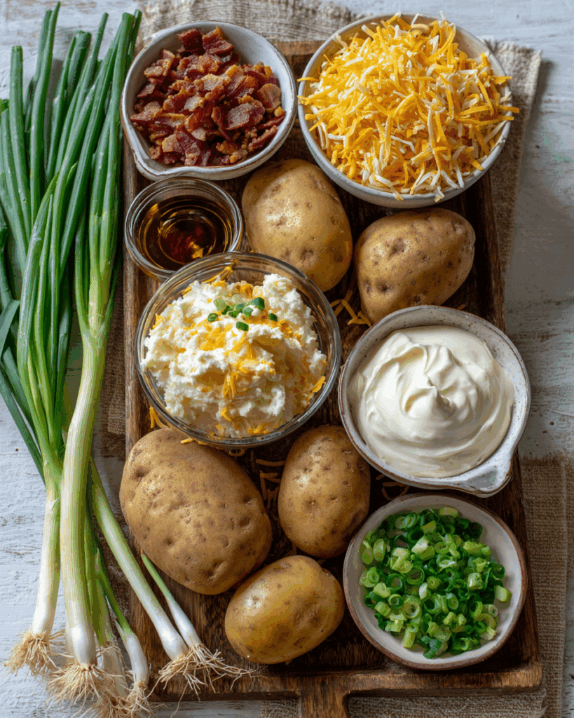 Ingredients for making Twice Baked Potato Casserole.